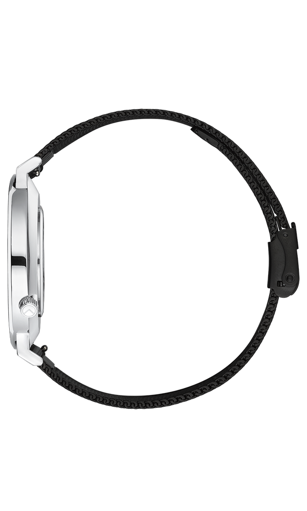 Silver Steel Black Mesh